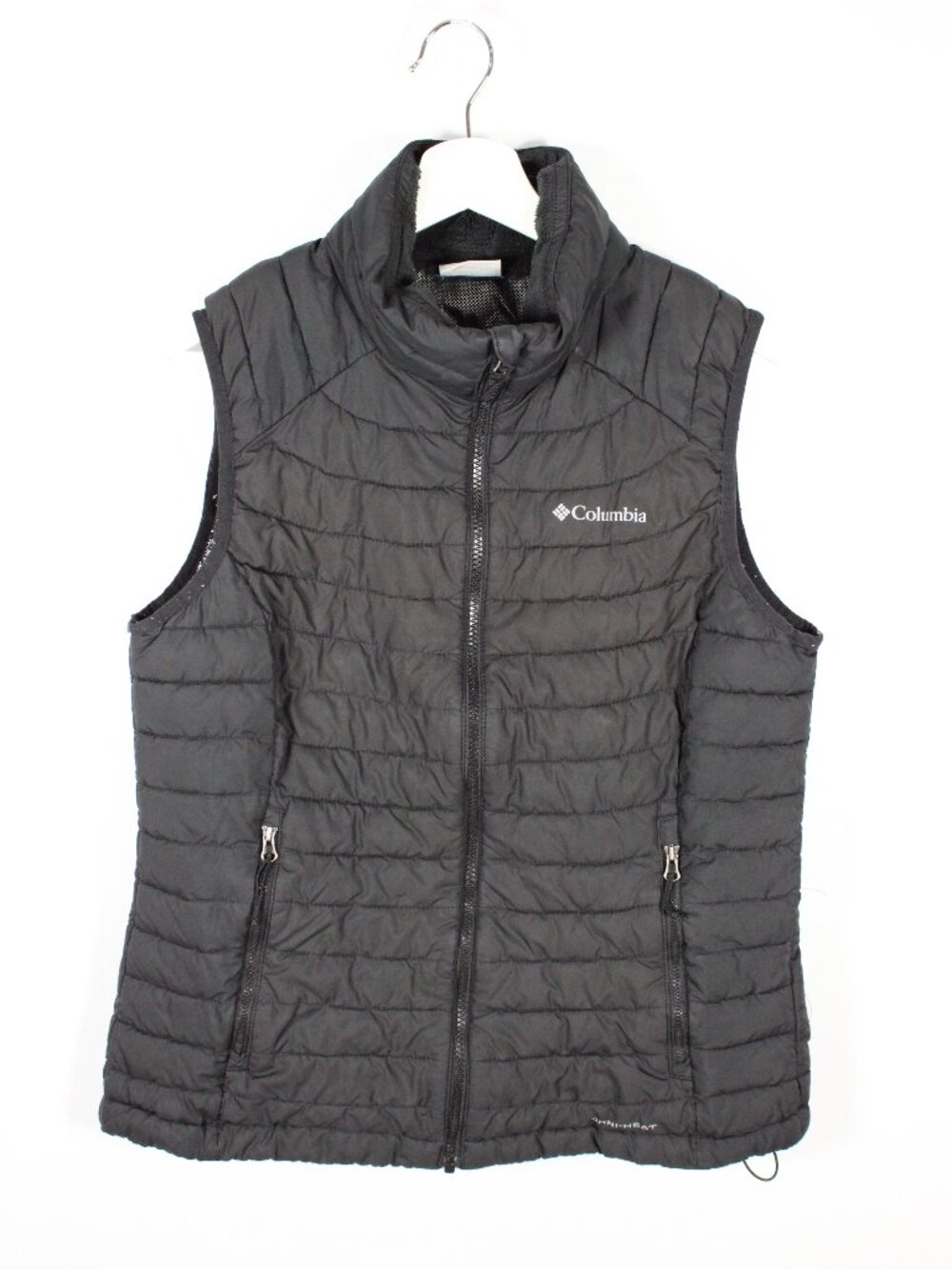 Columbia Omni-Heat Quilted Puffer Full Zip Vest Women's Large Black Pockets